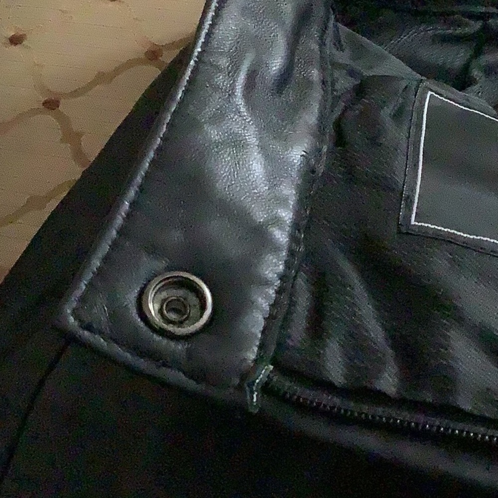 ADLER Collection leather skirt black full-lined zipper back (8) soft lea… - Picture 8 of 15